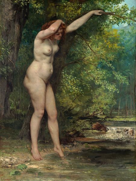 Gustave Courbet - De jonge bader (1866) van Peter Balan