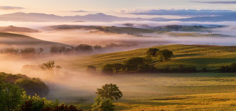 Die Hügellandschaft der Toskana Val d&#039;Orcia Italien von Marga Vroom
