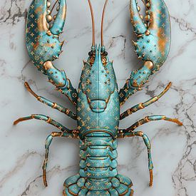 Designer lobster turquoise van Rene Ladenius Digital Art