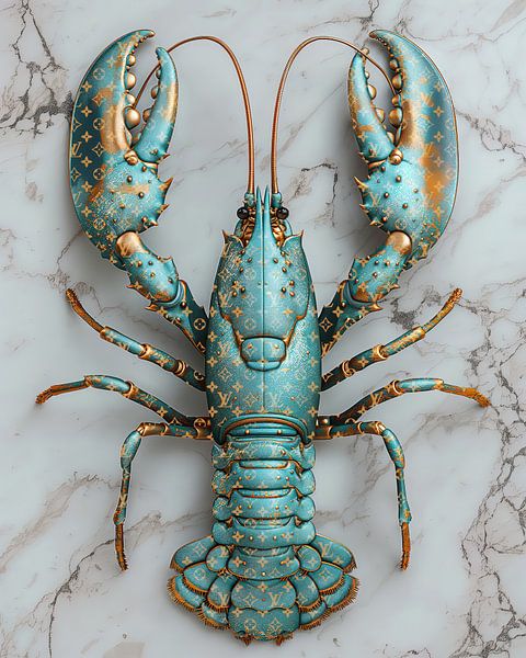Designer lobster turquoise by Rene Ladenius Digital Art