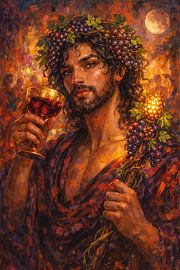 Painting of Dionysus, the Greek god of wine. by Johannes