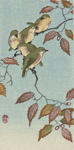 Small Birds on a Twig, Ohara Koson