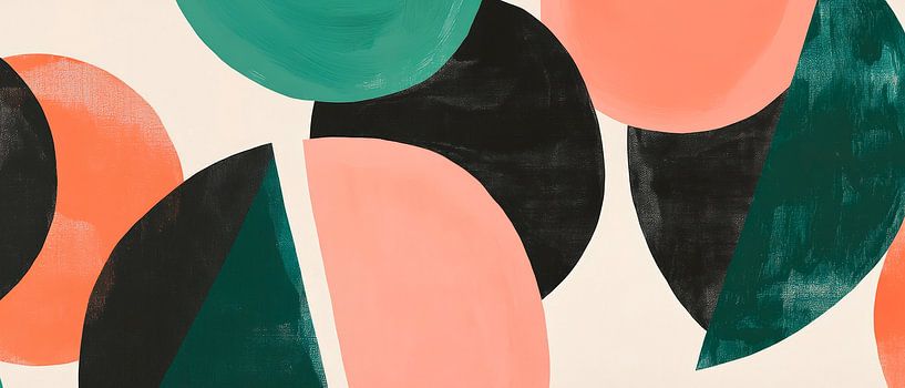 Formes géométriques colorées sur fond clair par Poster Art Shop