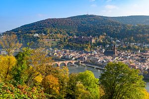 Heidelberg on the river Neckar during a beautiful autumn day