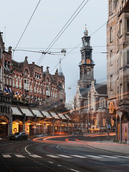 Raadhuisstraat with Westerkerk, Amsterdam, Netherlands by Lorena Cirstea