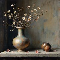 Vase mit Blütenzweig