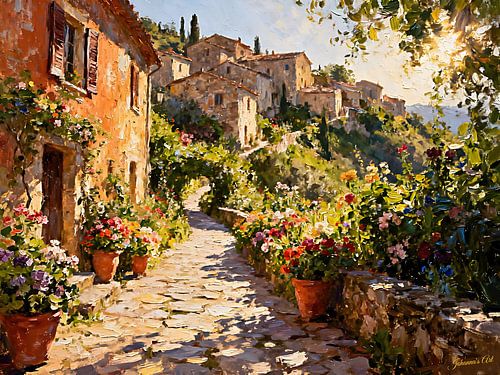 Romantisch dorp – Italiaanse middagglans
