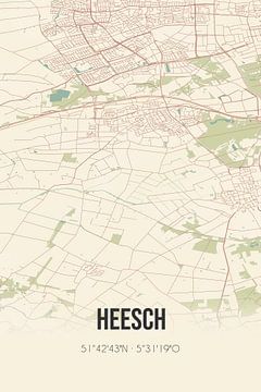Vintage map of Heesch (North Brabant) by Rezona