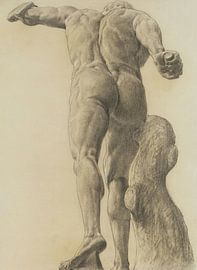 Xu Beihong, Plaster sculpture of a male nude, 1920s