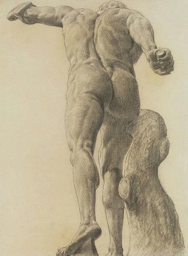 Xu Beihong, Gipsen beeld van een mannelijk naakt, 1920s