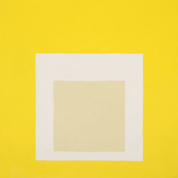 Josef Albers - Hommage an das Quadrat, gelb, weiß, hohe Auflösung von Vivanne