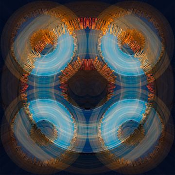 Blauwe cirkels met oranje details van Peter Schütte