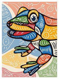 Bunte abstrakte Frosch Illustration von Kelly R Hayes