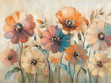 Flower art | Abstract Field with Flowers by Wonderful Art