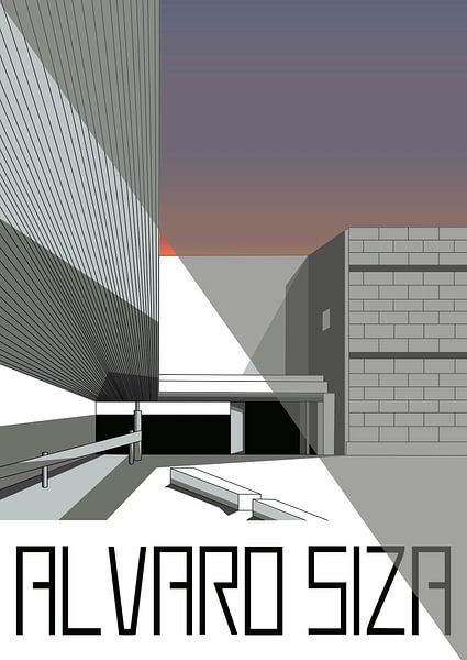 Alvaro Siza 5 - Zonsondergang & Grijze Driehoek van TAAIDesign