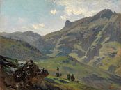 Carlos de Haes-Berg Landschaft im Frühling, Antike Landschaft von finemasterpiece Miniaturansicht