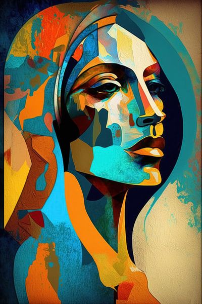 Abstract portrait of a woman by Bert Nijholt