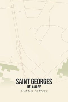 Vintage landkaart van Saint Georges (Delaware), USA. van MijnStadsPoster