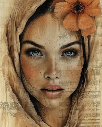 Portrait moderne dans un style mixte