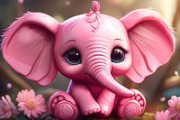 Niedlicher rosa Elefant Mädchen Kinderzimmer