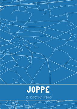 Blauwdruk | Landkaart | Joppe (Gelderland) van MijnStadsPoster