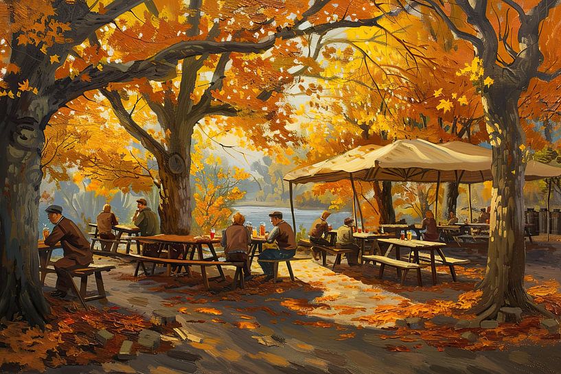 Autumn colours in the biergarten by Vlindertuin-Art