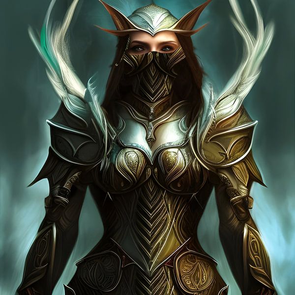 Fantasy Warrior of the Element Air in Armour by Babetts Bildergalerie