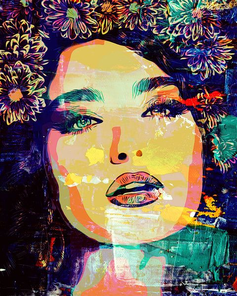 Untouchable - Boheems dames portret, gypsy ibiza stijl van The Art Kroep