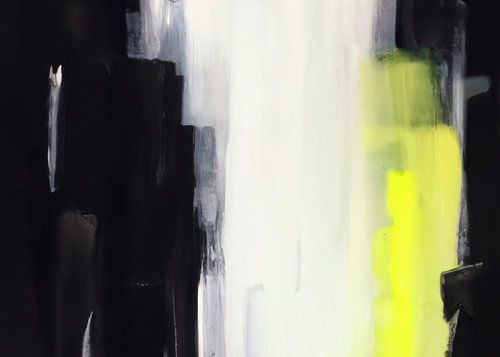 Abstrait moderne en noir et blanc et jaune fluo vif