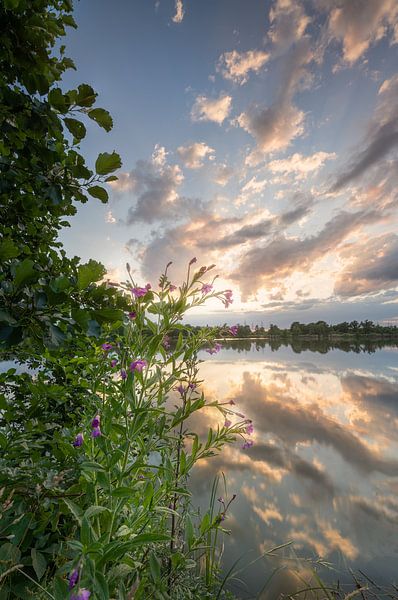 Coucher de soleil au bassin de rétention de Hageberg par Marc-Sven Kirsch