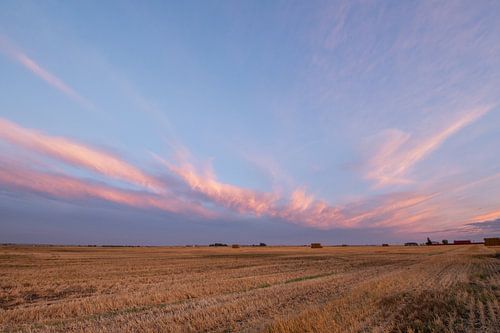 Zonsondergang boven Canadese prairie