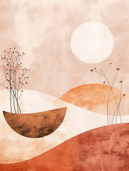 Zon over de zachte heuvels van Dutch Art Works