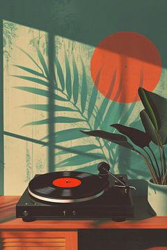 Vintage Platenspeler in Zonneschijn van Imperial Art House