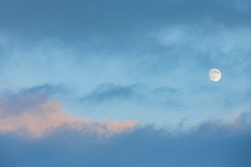 Maan in schilderachtige blauwe lucht van Martijn Smeets