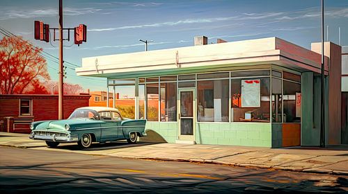 Amerikaanse oldtimer en nostalgische diner