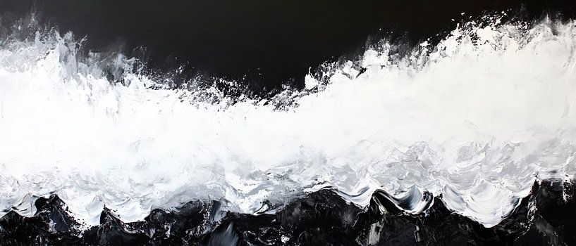 Dynamische Wellen in Schwarz-Weiß von Poster Art Shop