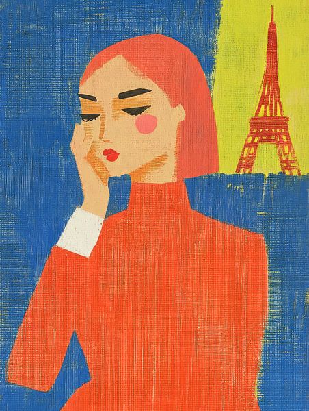 Woman thinks of paris by Franka Poulain