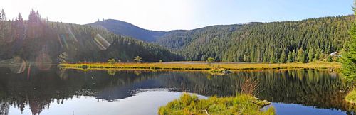 Autumnal atmosphere at the small Arbersee in the Bavarian Forest