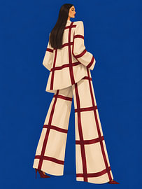 Burgundy Checks beneath Cobalt Blue by Mosaic Dialogue