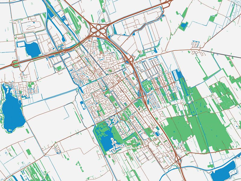 Map of Heerenveen in the style Urban Ivory by De Kaartenwinkel