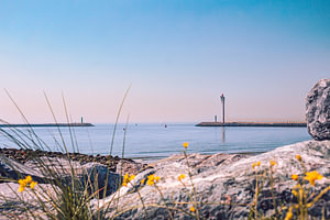 Blick auf die Ostmole in Ostende (Oosteroever)