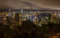 Skyline Hong Kong by Night van Jack Koning thumbnail