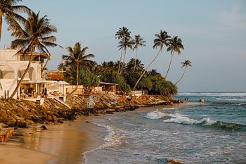 Sri Lanka, coucher de soleil sur la plage d'Ahangama