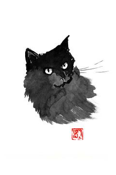 coole schwarze Katze von Péchane Sumie