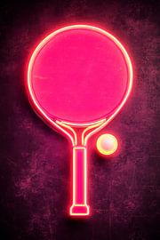 Tafeltennisracket neonlicht van Poster Art Shop