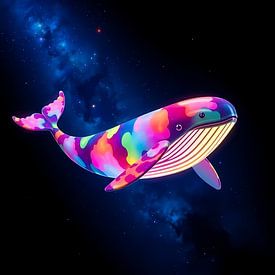 Psychedelic Space Whale by Linda de Klein
