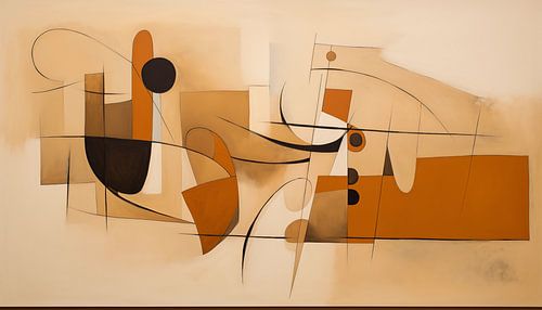 Abstracte vormen bruin panorama