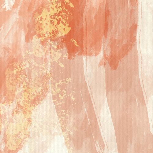 Minimalistisch digitaal schilderij in roze en oker