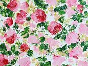 Roze rozen met groen van Olga Wildrose thumbnail
