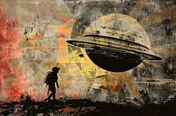 Banksy Astronaut Moon by Art & Soul Creations thumbnail